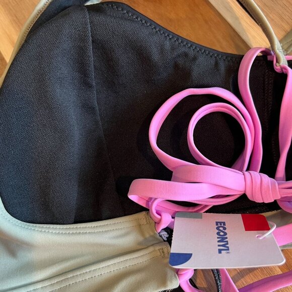 prAna Womens Tulum Swim Top XTRA-LARGE XL in Black Color Block - Picture 9 of 10